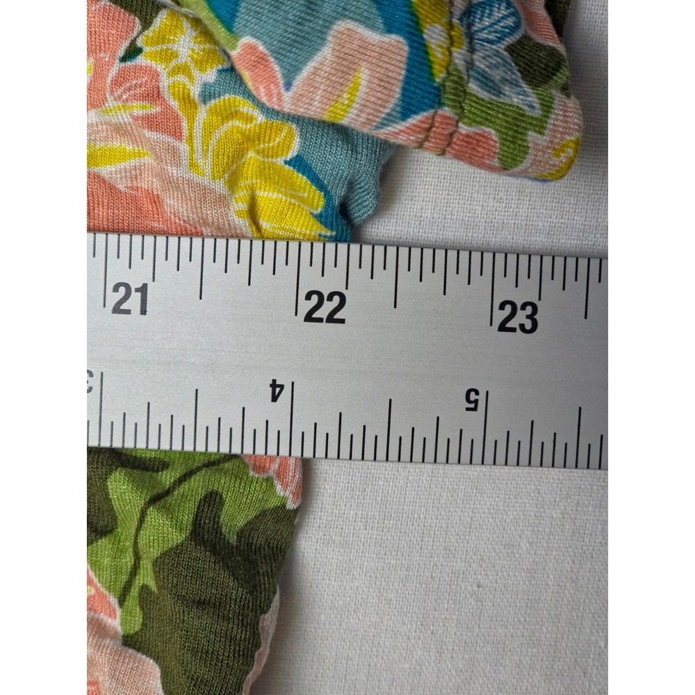 JM Collection Top Womens Plus 2X Avocado Garden Floral Scoop Neck Short Sleeve - Picture 5 of 6